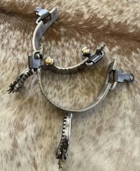 Adult Size Stainless Steel PAIR Western Notched Edge Spurs