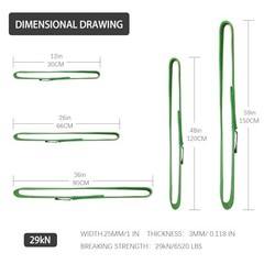 25mm Nylon Tubular Webbing 1-Inch, 29KN/6520 lbs, Strong Sewn Strap for Climbing