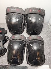Set of 6 Skateboard Pads Knee & Elbow Pads & Wrist Guards fr Roller Skating Sz L