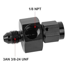 3AN Male Flare to -3 Female Swivel with 1/8″ NPT Gauge AN3 with 1/8 NPT Port