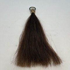 13” Horsehair Shoofly Round Striped Rawhide Knot Brass Ring Chestnut Sorrel
