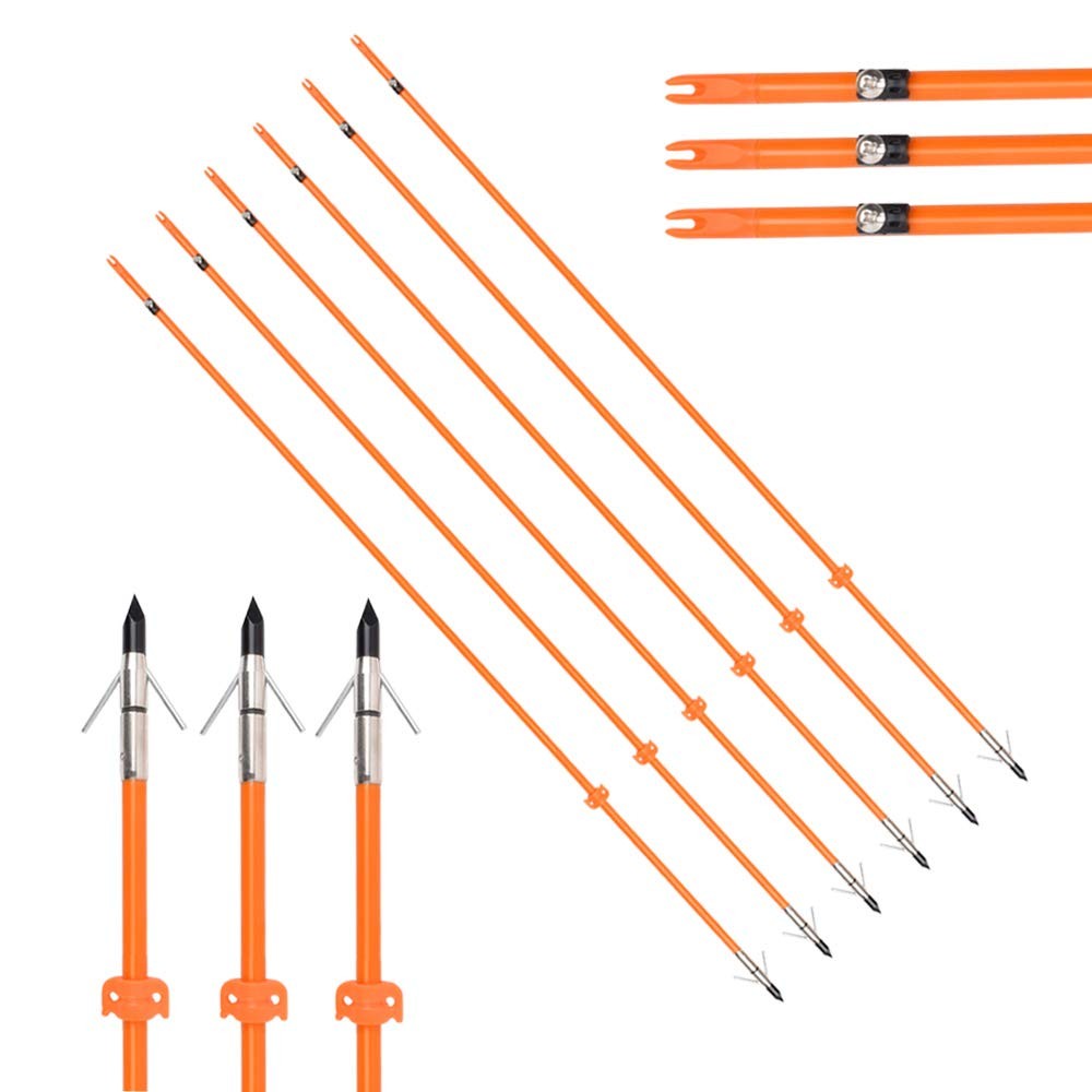 Elong Bow Fishing 32 Inch 5/16″ Hunting Arrows Archery Fiberglass Arrows with…