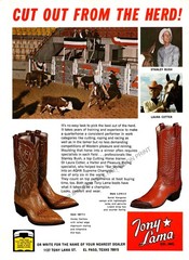 Laura Cotter 1969 Tony Lama Boots Print Ad Ephemera Wall Decor Stanley Bush