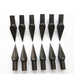 12pcs 220gr Tradition Hunting Bamboo Wooden Arrow Tips Broadheads DIY Bore 3/10″