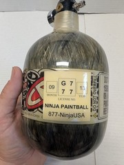 Ninja Paintball 48ci 4500PSI Carbon Fiber HPA Tank with Regulator Gauge CP Logo