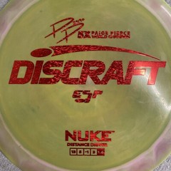 Discraft ESP Nuke 5X Paige Pierce Signature Disc Golf Green Red Stamp
