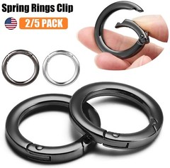 10 × Metal Spring O Rings Clip Keychain Round Carabiner Clips Snap Hook Keyring
