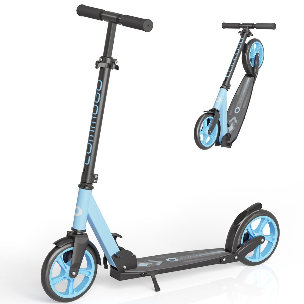 Adjustable Kick Scooter for Adults Teens Kid Foldable Scooter 8IN Big Wheels