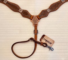 WOW! Bling Western Breast Collar Leather w/Studs, Crystal Conchos & Snake Design