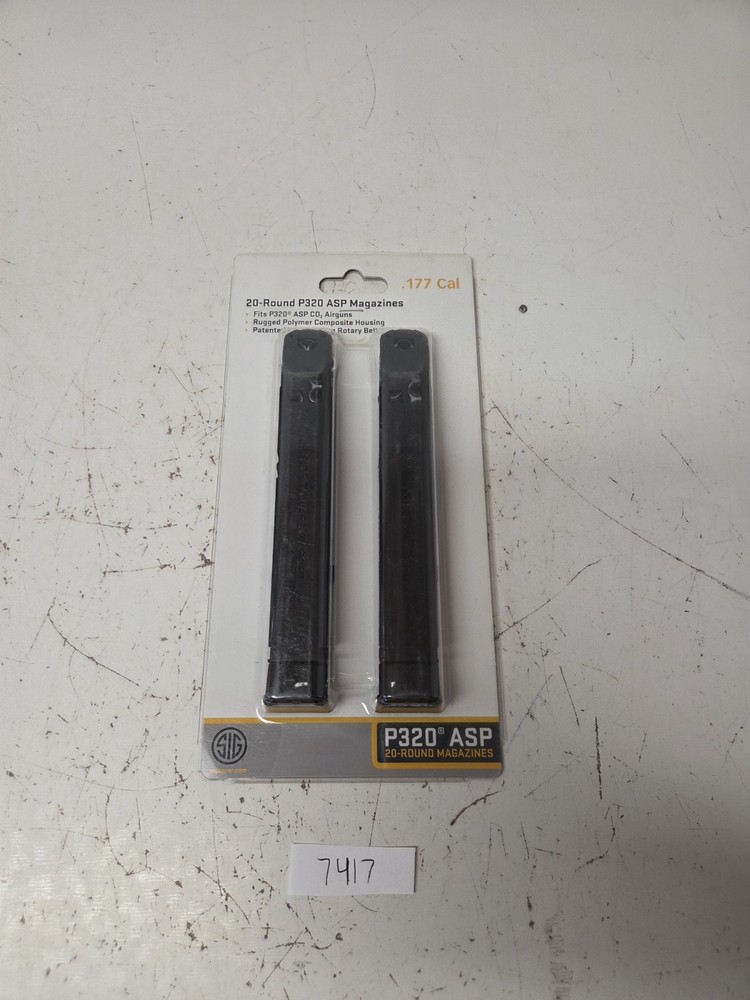 Sig Sauer P320 ASP Air Pistol .177 Cal Pellet 20-Round Magazine x2 – AMPC-177-20