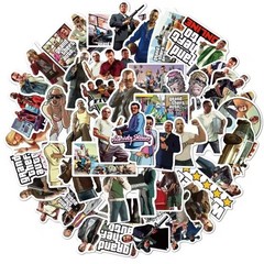 25 Piece Mix Lot 2” GTA Stickers Water Bottles, Waterproof Vinyl
