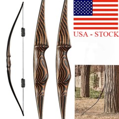 20-70lb Archery 54″ Handmade Traditional Recurve Bow Hunting Laminated Longbow