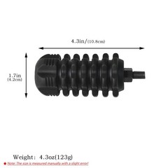 Short Rubber Bow Stabilizer – Black, Dampens Shock for Hunting & Target Archery