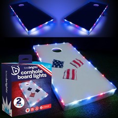 LED Cornhole Lights Set – Glow in the Dark, Light Up Cornhole Board Kit, Red