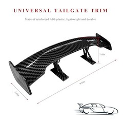 Car Mini Spoiler Wing, 9.6 Inch Self-Adhesive Car Rear Tail Carbon Fiber