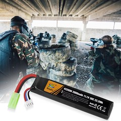 11.1V Airsoft Battery LiPo 2000mAh Rechargeable Hobby w/ Mini Tamiya Connector