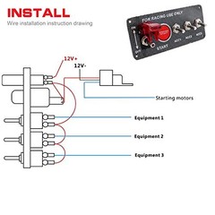 Jeemiter 12V 30A Ignition Switch Panel Kit, 5-in-1 Engine Start Push Button