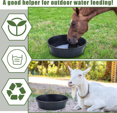5 Pcs 12 Quart Rubber Feed Pan for Horses, Goats, Dogs, and Livestock