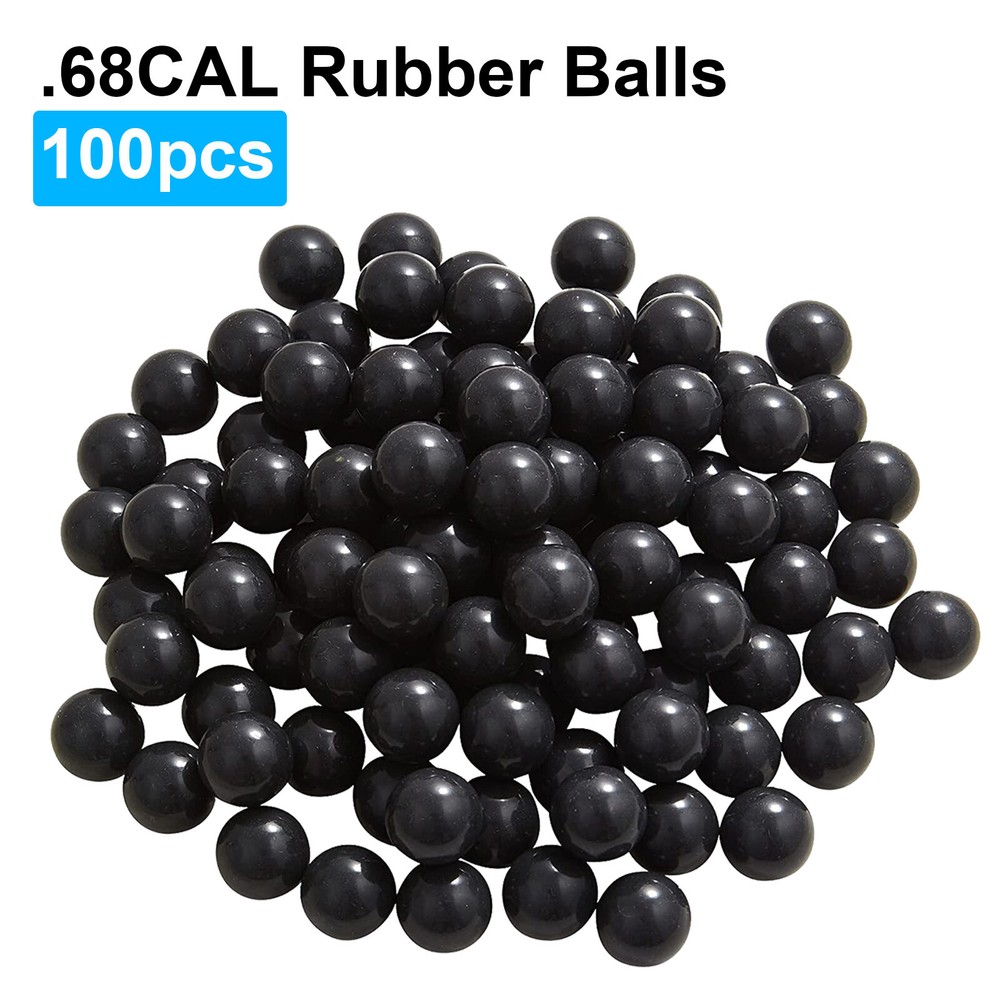 .68 Cal 100T Rubber Balls Ammo Paintballs Training Defense Marker Fit Umarex T4E