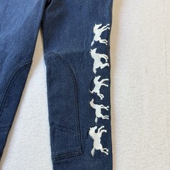 Equestrian Riding Pants Knee Patch Breeches Women 14 Embroidered Horse Navy NEW