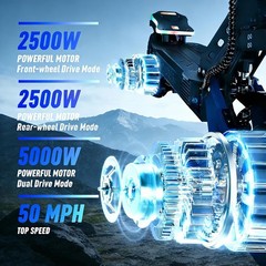 5000W Folding Electric Scooter for Adults andTeen 60V 25Ah 50MPH 10.5″ E-scooter