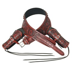 42 In Hilason Double Caliber 44/45 Leather Western Cowboy Gun Rig Holster