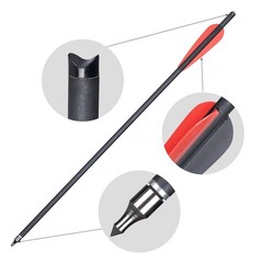 20in Crossbow Bolts Carbon Crossbow Arrows Replaceable Tips for Hunting Shooting