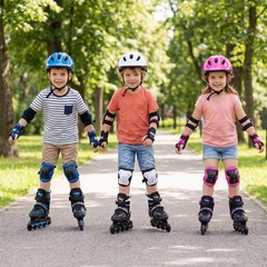 Kids’ Inline Skates for Boys Girls Ages 5-7, 4 Sizes Adjustable Blade Roller