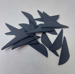 2.0″ Black Raptor II R2 Vanes By Norway Industries: Bulk Package Of 500 Count