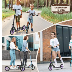 Kick Scooter for Ages 6+, Kids, Teens & Adults, 240 LB Max Load, Foldable, 8-Inc
