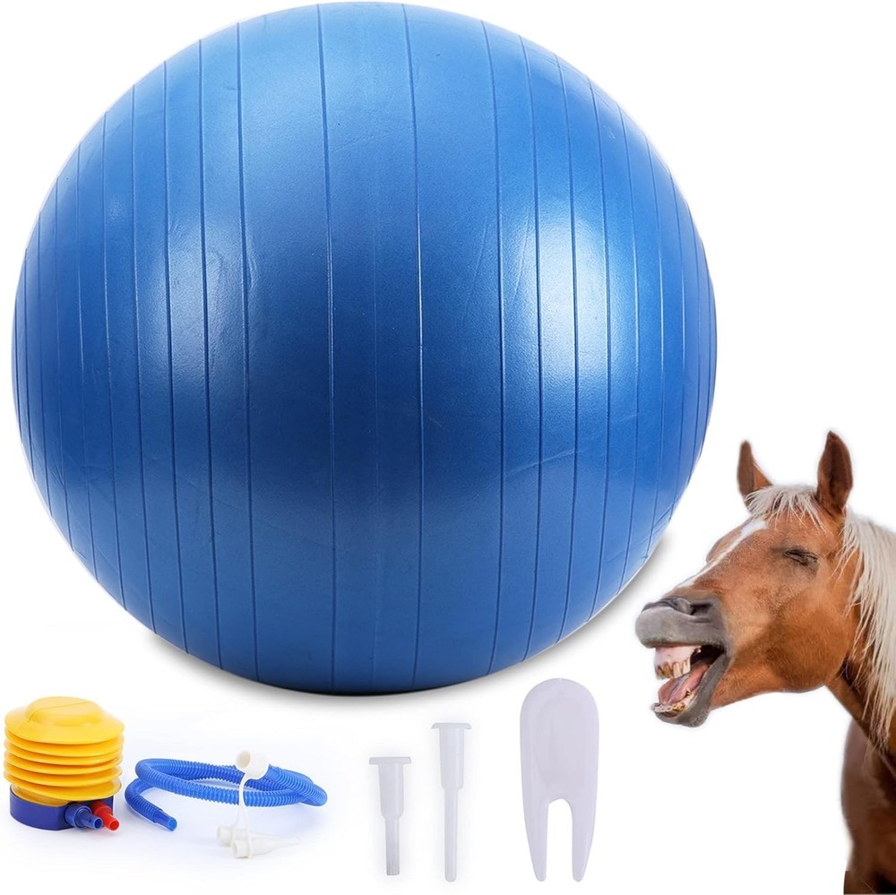 Herding Ball for Horse, 40″ Anti-Burst Giant Soccer Ball Toy for Horses, Pump…