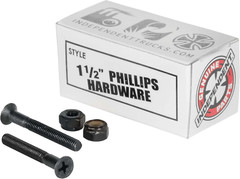 Genuine Parts Cross Bolts Standard Phillips Skateboard Hardware (Black/Black, 1