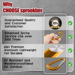 4″ & 5″ Extra Large Aluminum Carabiner D Ring, Caribeener 4 inch yellow-4″