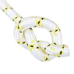 3/4 Inch 24 Strand Braided Rope 150 Ft (White, Yellow, Black) Rigging Rope 44 KN