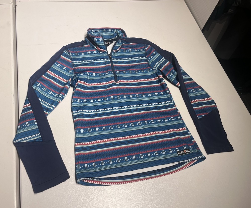 Kerrits Shirt Kids Small Fail Isle Fleece Tech Top 1/4 Zipper Pullover Polyester