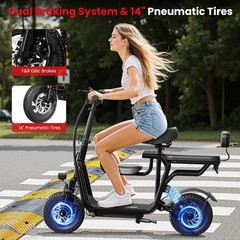 Spacewalk Electric Bike,16″ Fat Tire Ebike,Suitable for Riders Under 5’2″& Teens