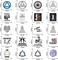 62Pcs Alcoholics Anonymous aa Stickers Pack, Aesthetic Vinyl Wate