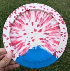 Vibram OLace Disc Golf 174g M Rubber Medium Firm Red White Blue O Lace