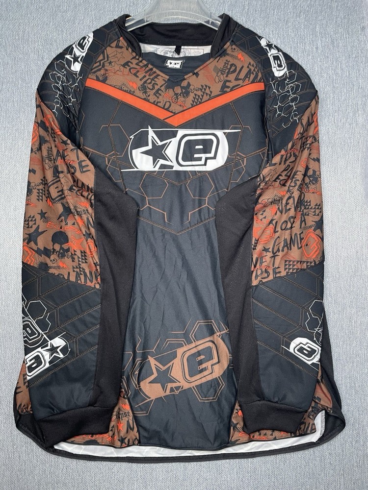 Planet Eclipse Men’s Paintball Jersey Large Multi-Color Black Brown Orange XL