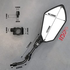 Motorcycle Mirrors ATV Mirrors with 7/8″ Handlebar Mount Compatible with