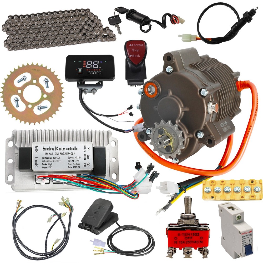 High Torque 72V 1000W Brushless DC Motor Kit Go Kart Motor with Gear box Buggy