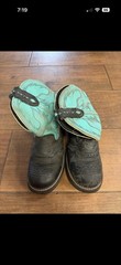 Justin Gypsy Western Cowboy Boots Black w/ Turquoise, Women’s 8B L9905