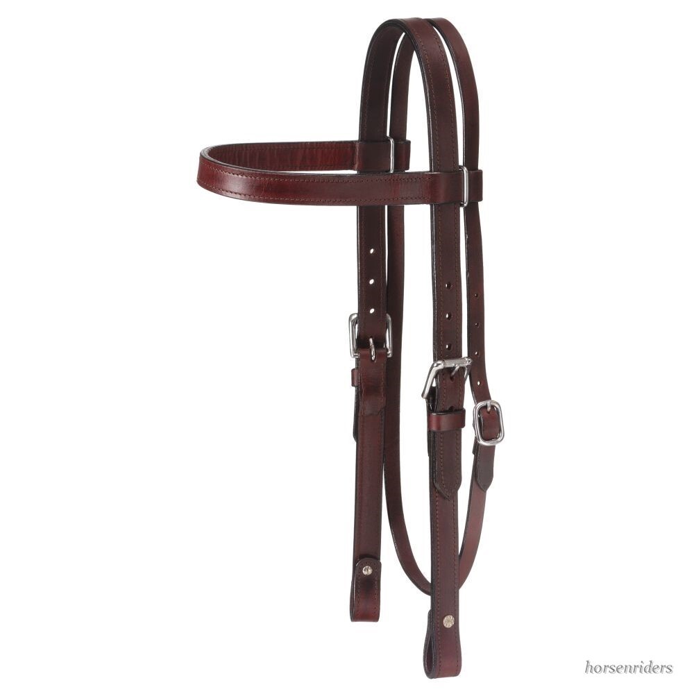 Draft Horse Western Browband Headstall – Bridle – Dark Oil Leather