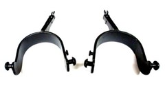 Bull Riding Spurs 5 Degree Offset Black Steel New Eddy’s Tack