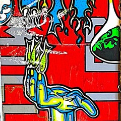 Vintage 1989 Schmitt Sticks Chris Miller “Faces” Skateboard Deck Used