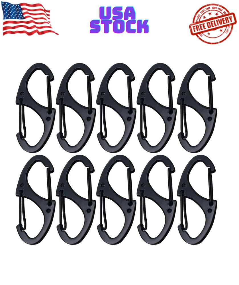 Small Carabiner Clips 1.6 Inch(41Mm) Metal Double Sided Spring Gate Snap Hooks K