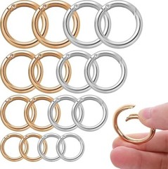 «16 Pcs O Ring Clip Spring O Ring Clasp round Mini Carabiner for Bag Purse Handb