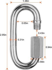 Carabiner Quick link Strap Connector Steel Chain Repair Shackle D Shape