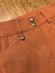 Ovation Rust Breeches with Knee Patches Euro Seat Size 24 Used Very Fair Cond