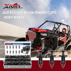 Xislet 200 Pcs UTV Nylon Fender Clips/Body Rivets Compatible with 200 PCS